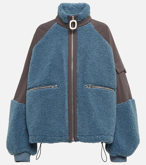 Oversized fleece track jacket