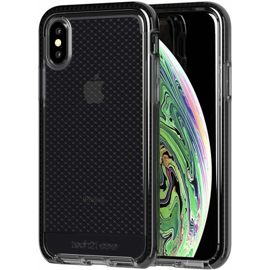 Tech21 Evo Check Flexshock™ Protective Case Cover For Apple iPhone XR - Smokey/Black
