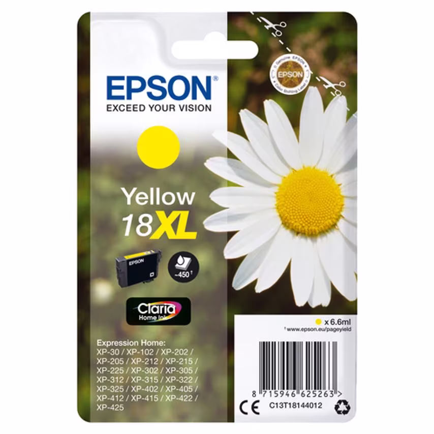 Epson Ink Medium Volume 18XL Daisy Yel Ink Cart