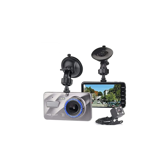 Dual Dash Cam 4 inch LCD FHD 1080p Dual Lens Front and Rear DVR Recorder Car Camera MEMORY CARD INCLUDED