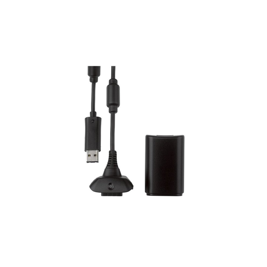 Official Xbox 360 Play and Charge Kit - Black (Xbox 360) (New)