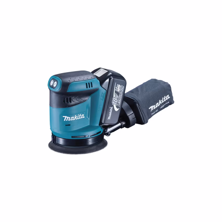 Makita DBO180RMJ 18V 125mm (5") Cordless Random Orbital Sander, 2X 4.0AH Batteri