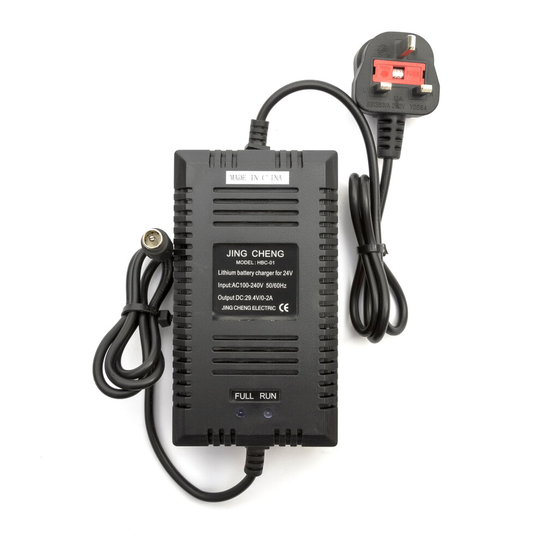 24v Lithium Battery Charger 0-2amp Electric Bicycle Bike 10amp & 15amp UK Plug