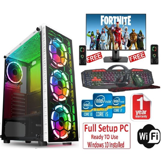 Fast Gaming Intel Quad Core i3 8GB RAM 1TB HDD PC Bundle & Speakers