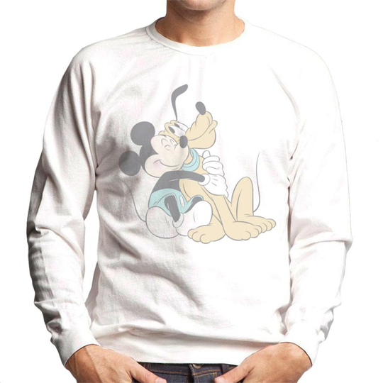 (Large) Disney Mickey Mouse Pluto Hug Men's Sweatshirt