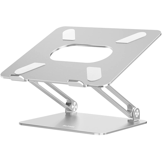 BoYata Laptop Stand, Ergonomic Aluminum Height Adjustable Laptop Mount Computer Stand Riser for Desk Compatible for MacBook Pro/Air, Surface, Samsung,