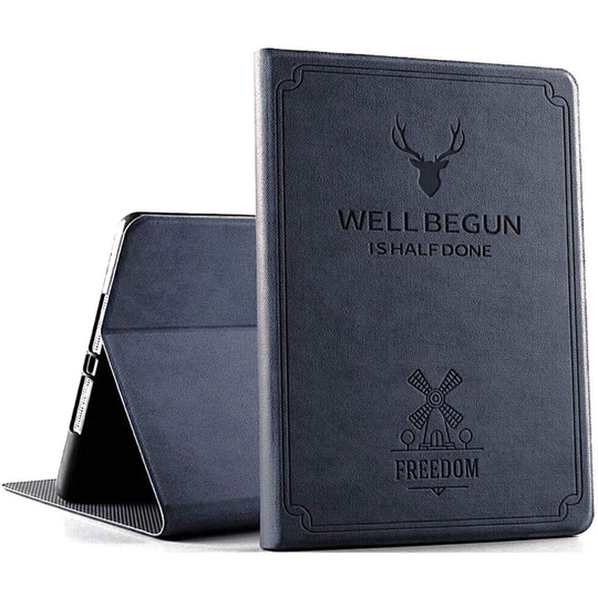 (Black) Well Begun - Apple iPad Smart Cover Case Auto Wake/Sleep