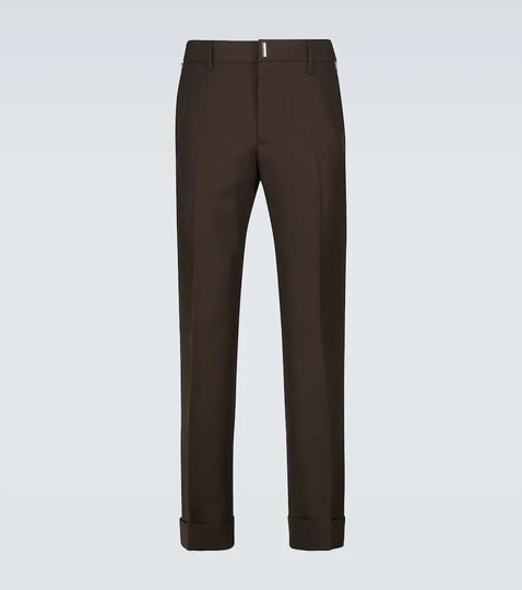 Wool slim-fit pants