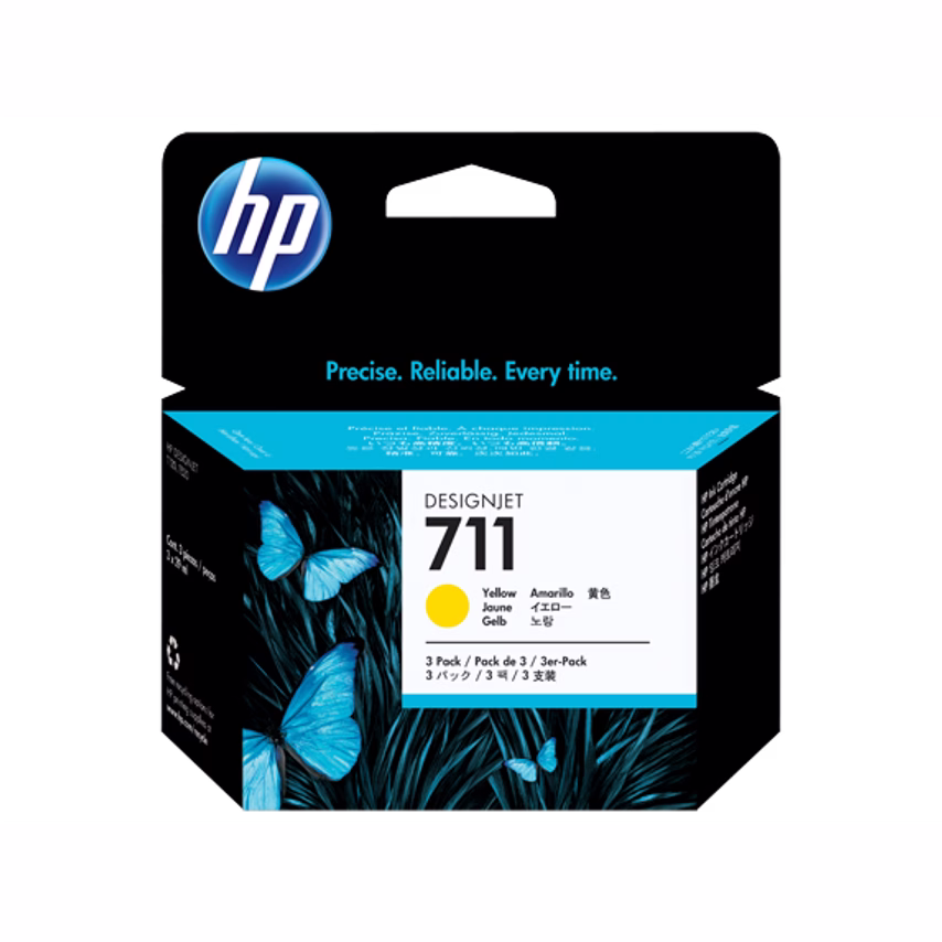 HP 711 Yellow Standard Capacity Ink Cartridge 3x 29 ml Multipack - CZ136A