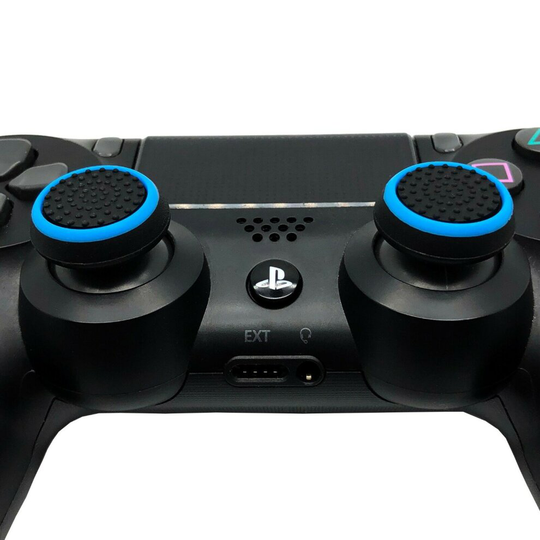 (Black Blue) 2 x EGP™ Grips Thumb Stick Cover Grip Caps For Sony PS4 Playstation 4 Controller
