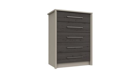 Lancaster 5 Drawer Chest - Dark Grey