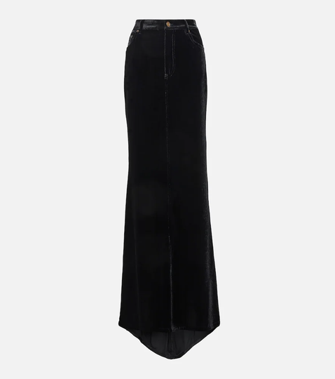 Velvet maxi skirt