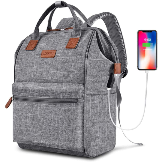 Travel Laptop Backpack, Wide Open Work Bag Lightweight Laptop Bag with USB Charging Port, Anti Theft Business Backpack, Water Resistant School Rucksac