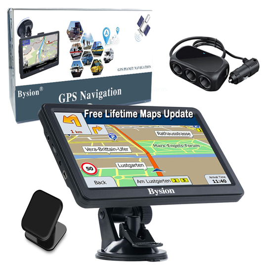 Sat Nav with Bluetooth&AV-IN, 7 inch GPS Navigation for Car Truck Motorhome, 2021 UK Ireland Europe Maps,with Post Code POI Search Speed Camera Alerts