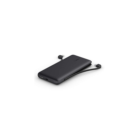 Belkin BOOSTCHARGE Plus 10K Portable Charger Power Bank (10,000 mAh with Integrated Lightning (MFI) and Integrated USB-C Cables and Additional USB-