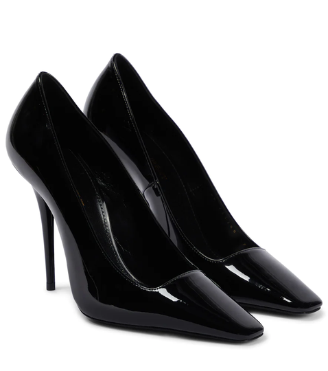 Blade patent leather pumps