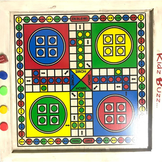 Ludo and Snake and Ladder Deluxe Board Game - Wooden Board 35x35 Cm