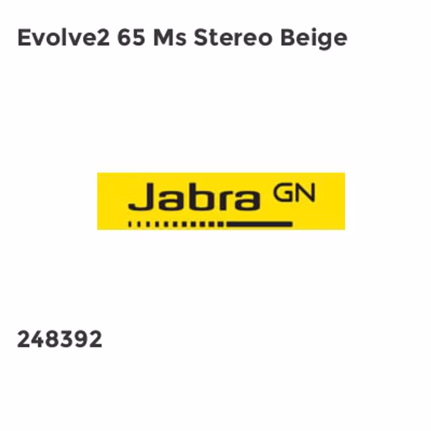 Jabra Evolve2 65 Ms Stereo Beige