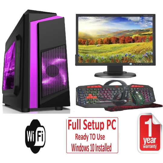 Fast Gaming PC Bundle - Core i5 8GB RAM 1TB GT710 2GB 19'' F3 PURPLE