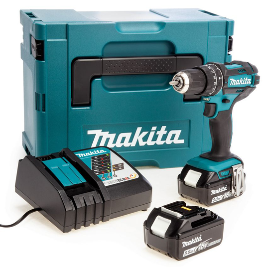 Imex Makita DHP482RTJ 18V LXT Combi Drill (2 x 5.0AH Batteries) in Makpac Case
