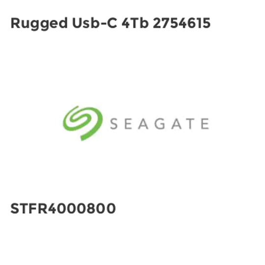 Seagate Rugged Usb-C 4Tb 2754615