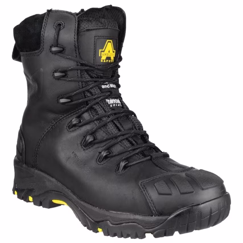 Amblers Safety FS999 HI Leg Composite Safety Boots with Side ZIP Black Size 4