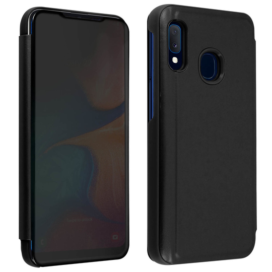 Flip Case Mirror Case for Samsung Galaxy A20e - Black