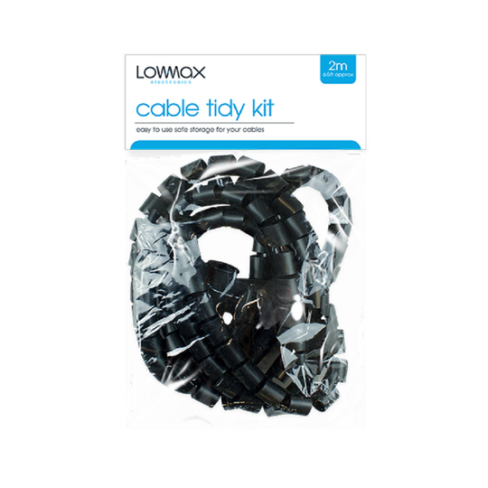 Large 2 Metre Cable Tidy Kit - Black