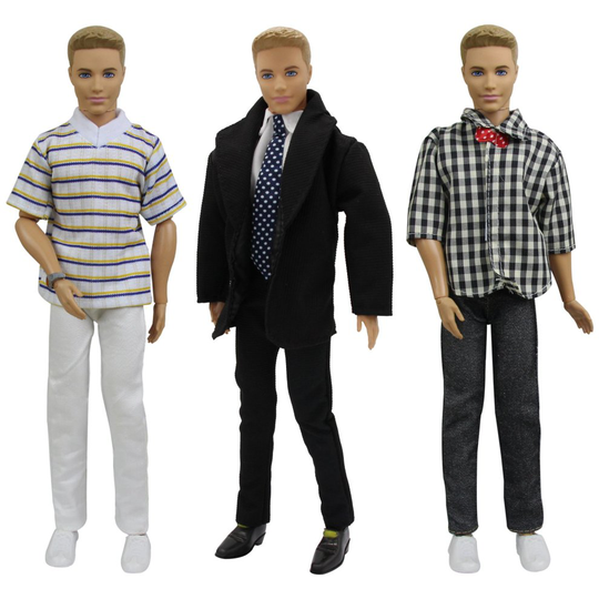 ZITA ELEMENT 3 Ken Doll Clothes with Formal Office Suit, Shot Shirt Casual Wear Outfits for Barbie's Boyfriend XMAS GIFT
