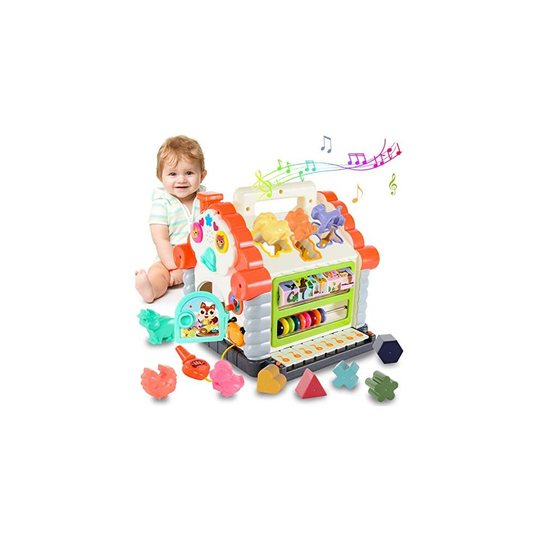 Eastsun Early Education Toys for 1 Year Old Boys Girls Gifts, Baby Activity Cube Musical Toys for Toddler Age 1 2 3, 1st Birthday Presents House Shape