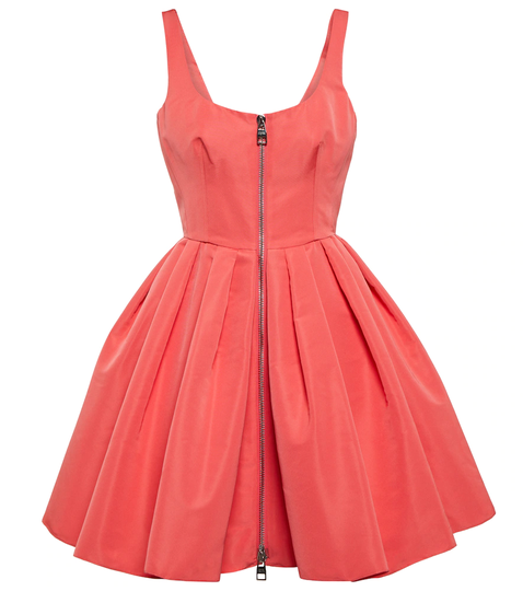 Pleated polyfaille minidress