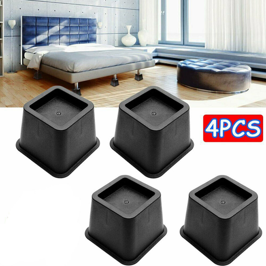 4Pcs PP Bed Chair Risers Feet Leg Lift Furniture Raisers Stand Table