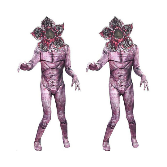 (9-10 Years) Kids Stranger Things Demogorgon Cosplay Costume The Monster Jumpsuit Mask Set
