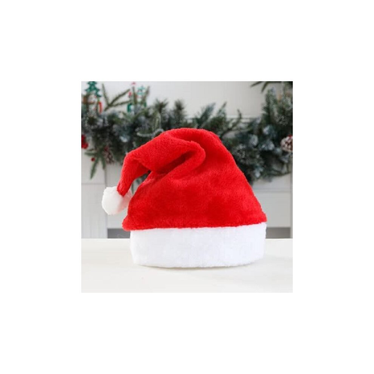 (Santa Adults & Kids Velvet Christmas Classic Xmas Party Hats Black / Red & White) Santa Adults & Kids Velvet Christmas Hats