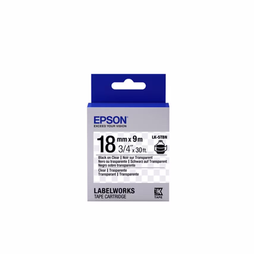 Epson Tape - Lk-5Tbn Clear Blk-/Clear- you get 9