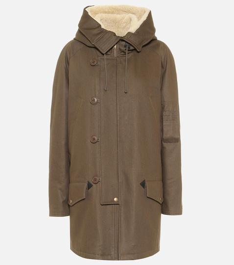 Shearling parka coat