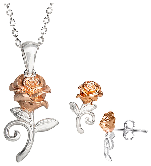 Disney Beauty & Beast Kids Sterling Silver Earring Pendant