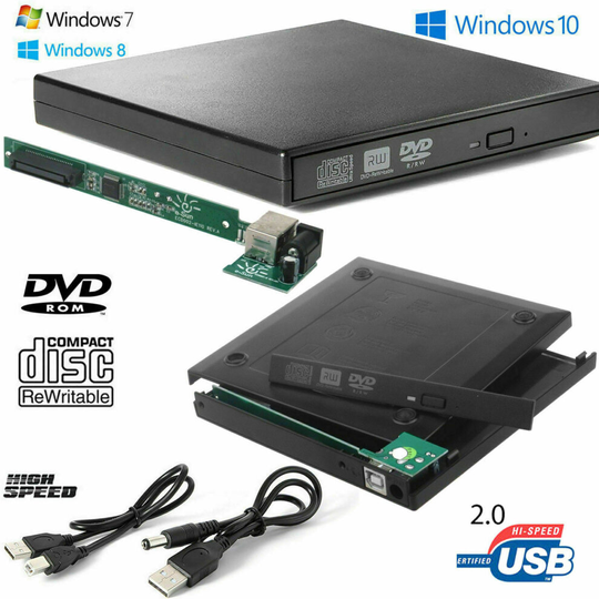 External Laptop USB 2.0 To IDE RW CD DVD Rom COMBO Drive Caddy Case