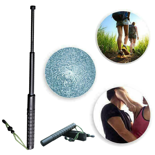 Folding Walking Stick Telescopic Outdoor Defense Trekking Poles 55cm