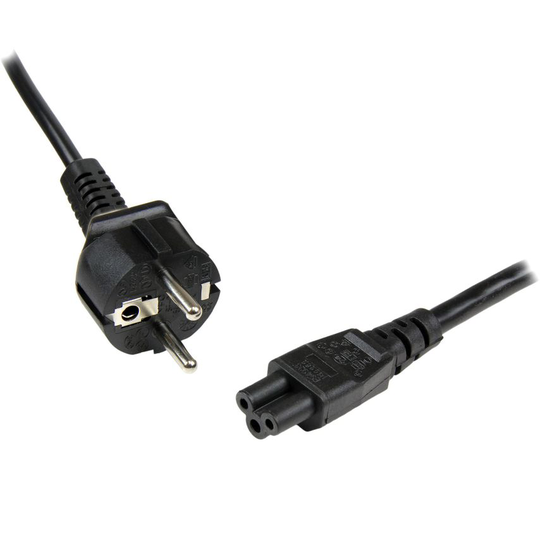 StarTech.com 2m 3 Prong Laptop Power Cord Schuko CEE7 to C5 Clover Leaf Power Ca