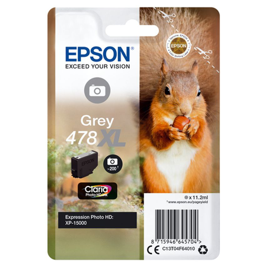 Epson Ink Low Volume Single Grey 478XL Claria Photo HD in- you get 9