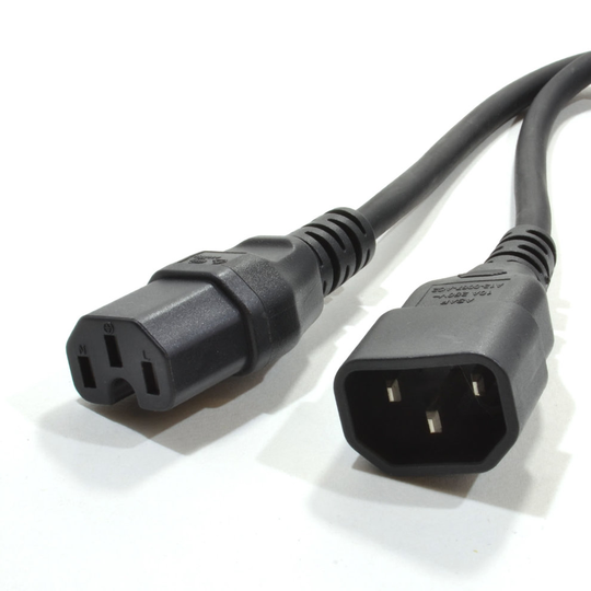 kenable Power Extension Cable IEC Male to Female UPS Lead C14 to C15 1m