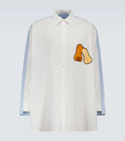 Oversized bicolor cotton shirt