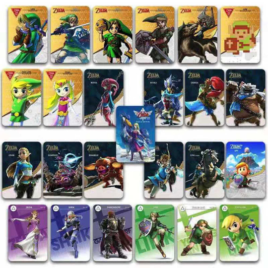 (Breath of the Wild+Skyward Sword 25Pcs) 1/25PCS Zelda Skyward Sword+Breath of the Wild NFC amiibo Game Cards for Switch