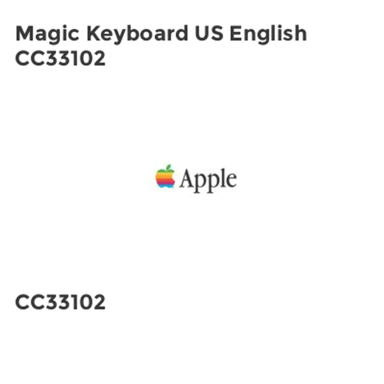 Apple Magic Keyboard US English CC33102- you get 2