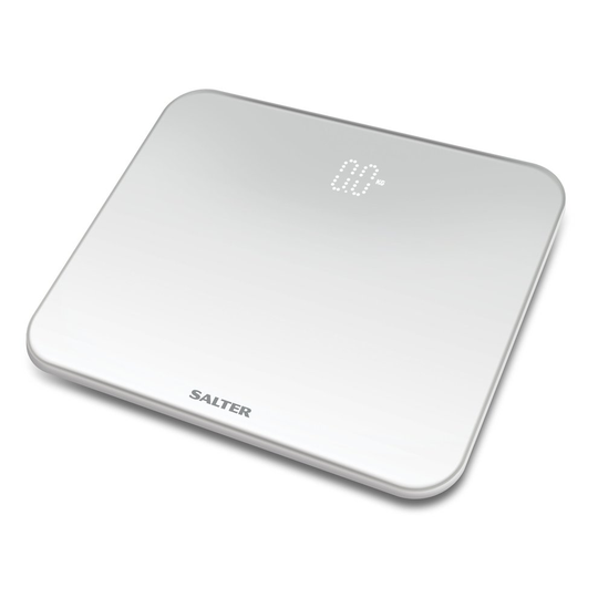 Salter Ghost Bathroom Scales, White LED Digital Electronic Scale for Precise Weighing, Super Clear Toughened Glass Platform, Step-On for Instant...