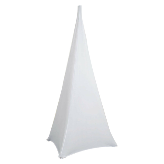 (White, 1pc) Triple Sided Stretch Tripod Speaker Stand Cover DJ for Birthdays, Weddings