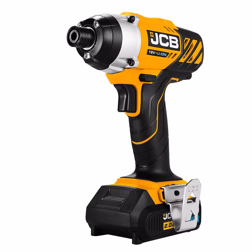 JCB 18V Impact Driver with 2X 2.0Ah Lithium-ion Battery and 2.4A Charger in L-Bo