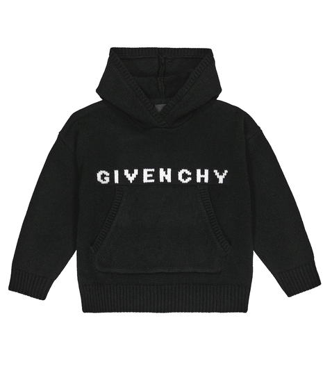 Logo wool and cashmere hoodie
