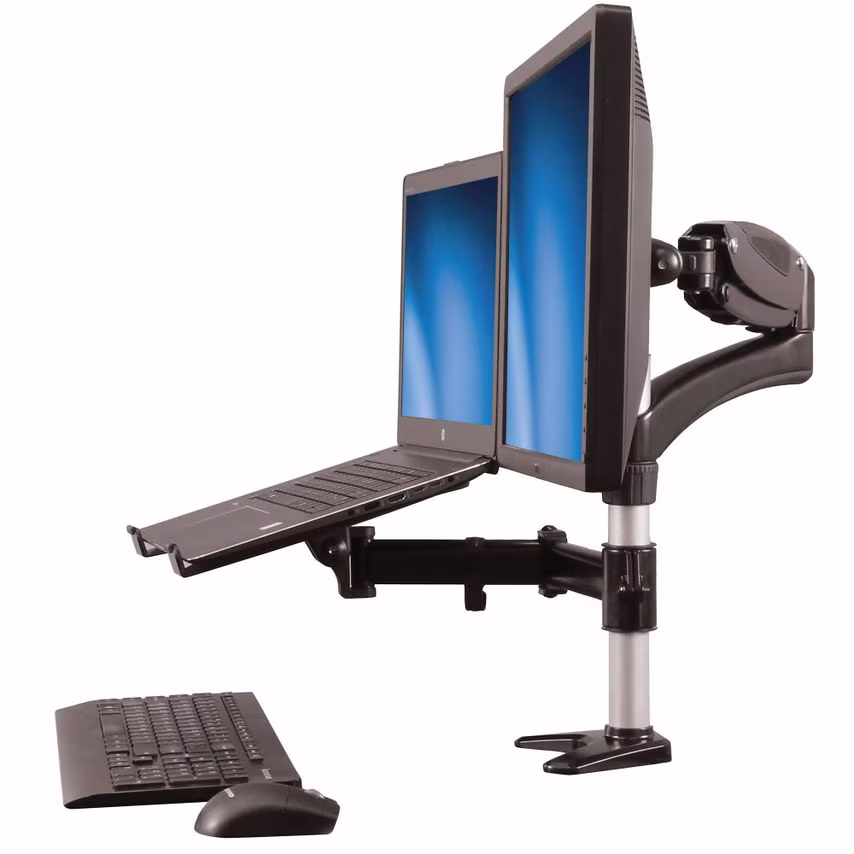 StarTech.com Desk-Mount Monitor Arm with Laptop Stand - Full Motion - Articulati
